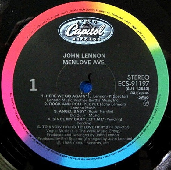 John Lennon - Menlove Ave (Vinyl, LP, Album)