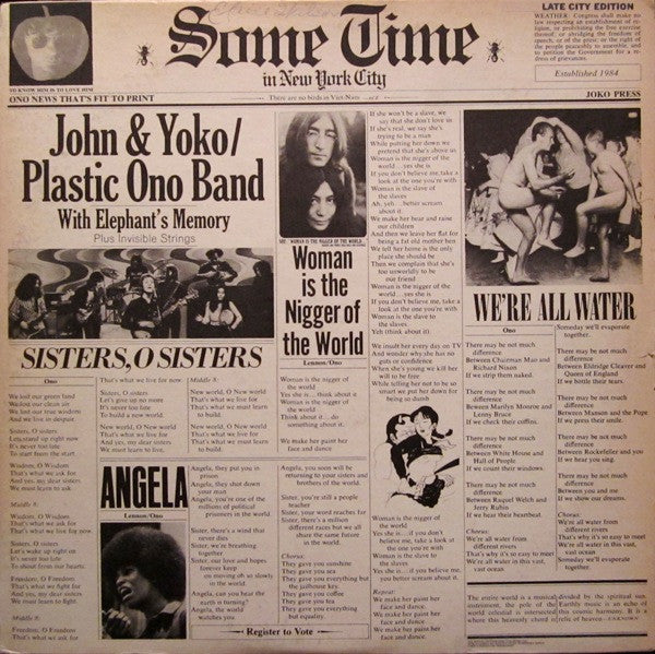 John Lennon & Yoko Ono - Some Time In New York City (2xVinyl, LP, Album) Very Good Plus (VG+) / Good (G)