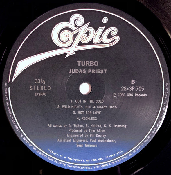 Judas Priest - Turbo (Vinyl, LP, Album) Near Mint (NM or M-) / Very Good Plus (VG+)