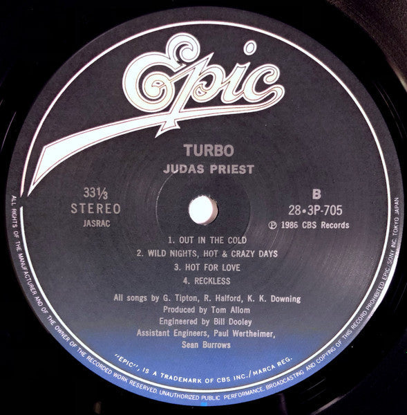 Judas Priest - Turbo (Vinyl, LP, Album) Very Good (VG) / Very Good (VG)