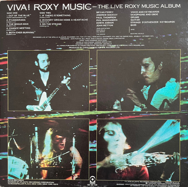 Roxy Music - Viva! The Live Roxy Music Album (Vinyl, LP, Album, Repress, Stereo) Very Good (VG) / Very Good (VG)