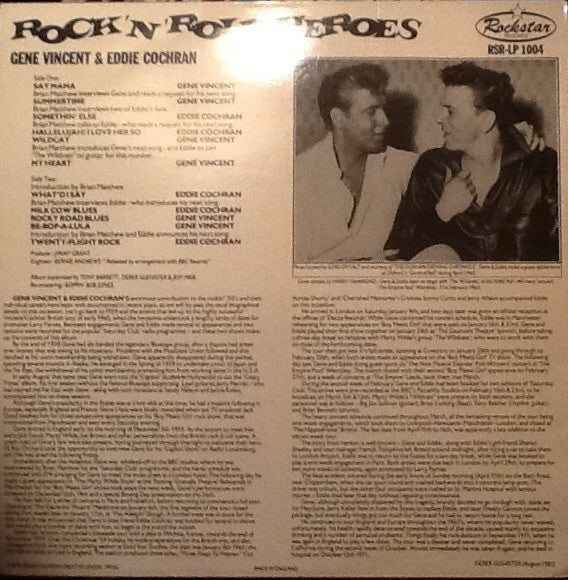 Eddie Cochran - Rock 'N' Roll Heroes (Vinyl, LP, Compilation, Reissue, Mono) Very Good Plus (VG+) / Very Good (VG)