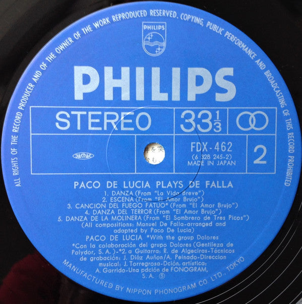 Paco De Lucía - Interpreta A Manuel De Falla = 炎 (Vinyl, LP, Album,...