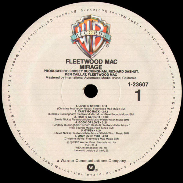 Fleetwood Mac - Mirage (Vinyl, LP, Album, Limited Edition) Good Plus (G+) / Very Good Plus (VG+)