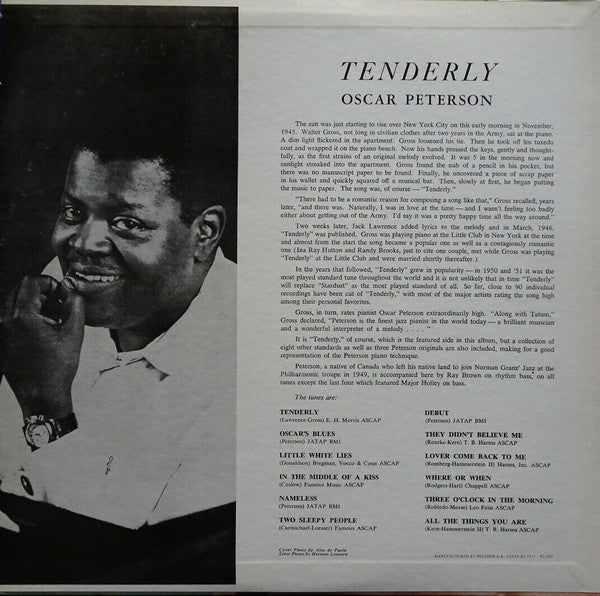Oscar Peterson - Tenderly (Vinyl, LP, Album, Reissue, Mono) Near Mint (NM or M-) / Very Good Plus (VG+)