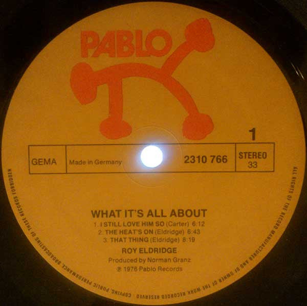 Roy Eldridge - What It's All About (Vinyl, LP, Album) Good Plus (G+) / Fair (F)