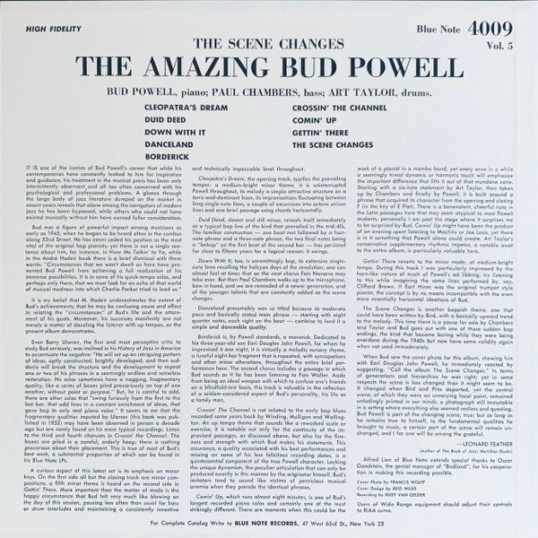 Bud Powell - The Scene Changes, Vol. 5 (Vinyl, LP, Album, Limited Edition, Stereo) Near Mint (NM or M-) / Very Good Plus (VG+)