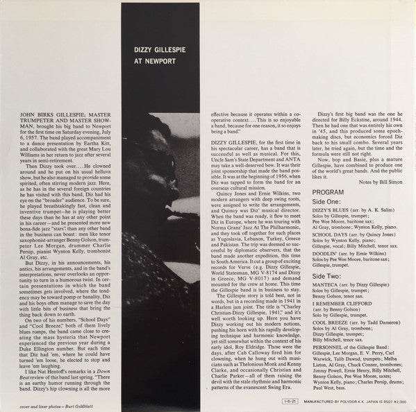 Dizzy Gillespie - At Newport (Vinyl, LP, Album, Reissue, Stereo) Very Good Plus (VG+) / Very Good Plus (VG+)