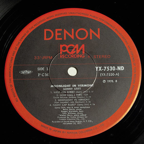 Sonny Stitt - Moonlight In Vermont (Vinyl, LP, Album, Stereo) Very Good Plus (VG+) / Very Good Plus (VG+)