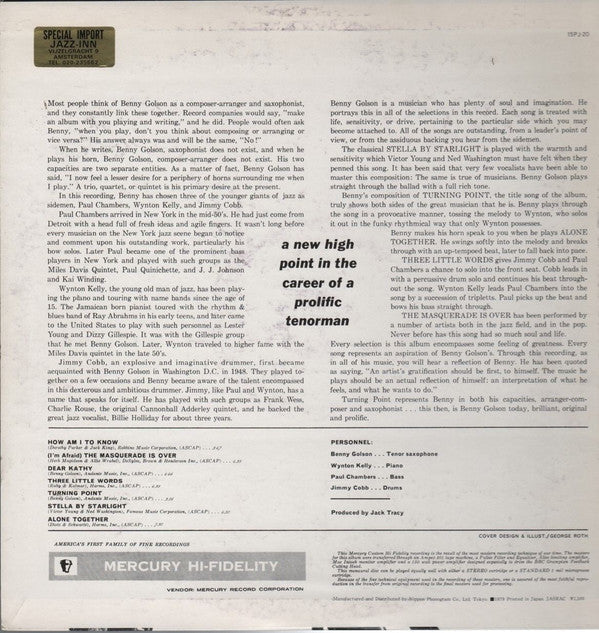 Benny Golson - Turning Point (Vinyl, LP, Album, Reissue, Stereo) Very Good Plus (VG+) / Very Good Plus (VG+)