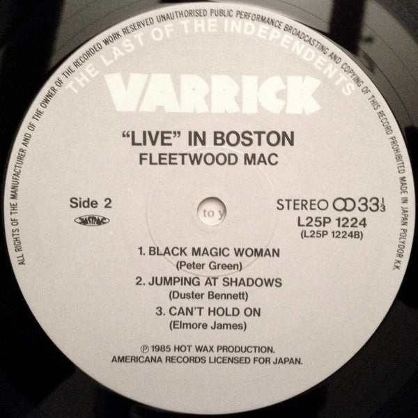 Fleetwood Mac - Live In Boston (Vinyl, LP, Album) Very Good Plus (VG+) / Very Good Plus (VG+)