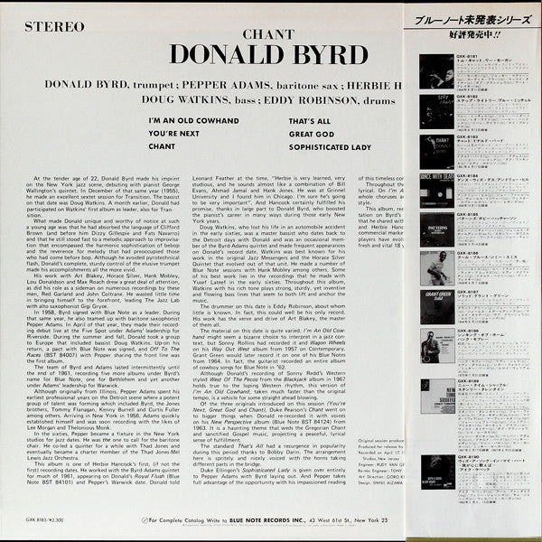 Donald Byrd - Chant (Vinyl, LP, Album, Reissue)