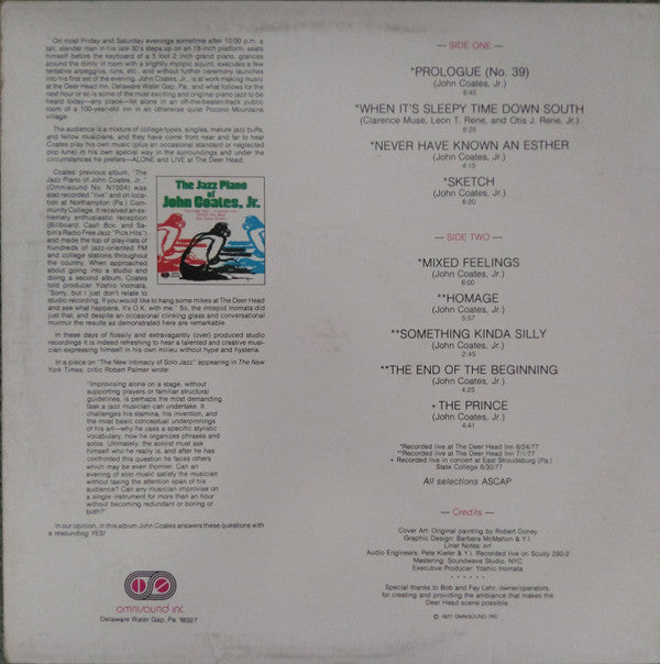 John Coates, Jr - Alone And Live At The Deer Head (Vinyl, LP, Album)