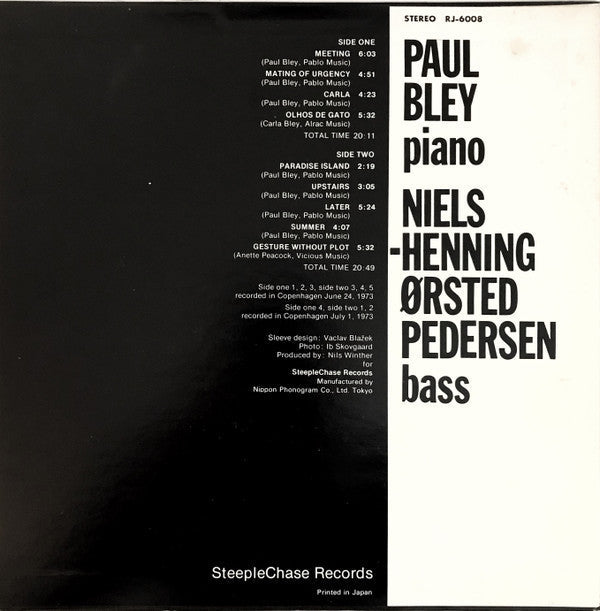 Paul Bley - Paul Bley / NHØP (Vinyl, LP, Album, Reissue, Stereo) Near Mint (NM or M-) / Good Plus (G+)