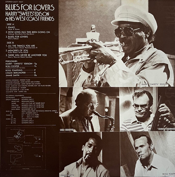 Harry Edison - Blues For Lovers (Vinyl, LP, Album) Very Good Plus (VG+) / Very Good Plus (VG+)