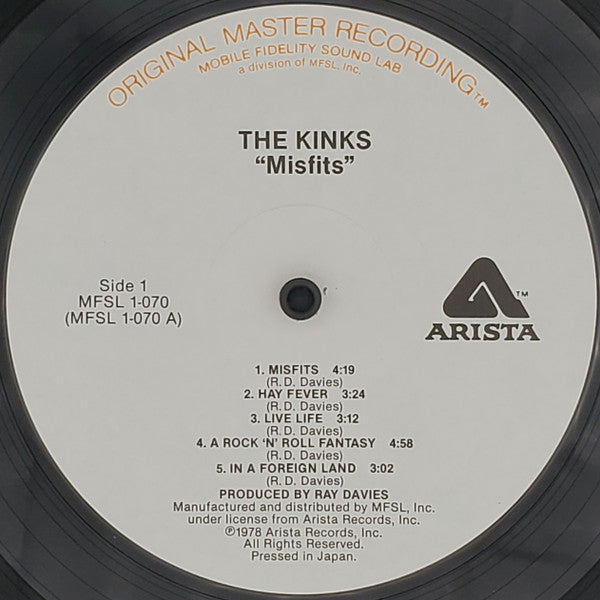The Kinks - Misfits (Vinyl, LP, Album, Reissue, Remastered, Stereo) Very Good Plus (VG+) / Very Good Plus (VG+)