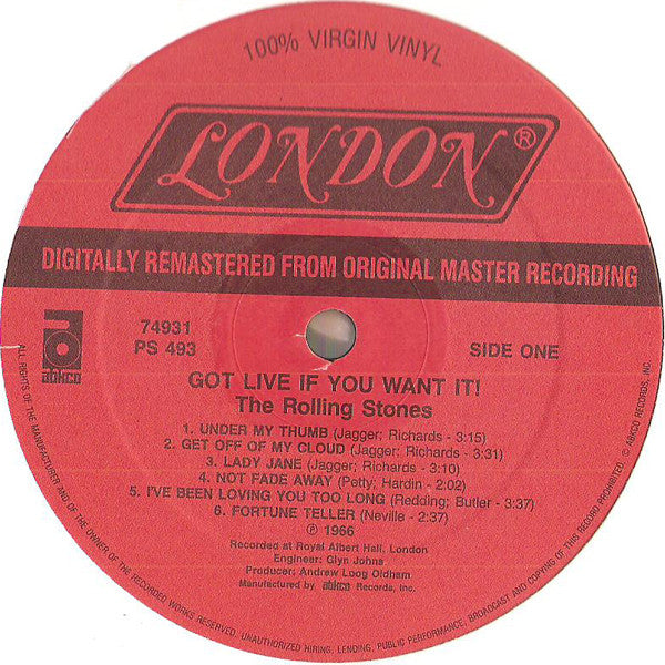 The Rolling Stones - Got Live If You Want It! (Vinyl, LP, Album, Stereo, Reissue, Remastered) Very Good Plus (VG+) / Very Good Plus (VG+)