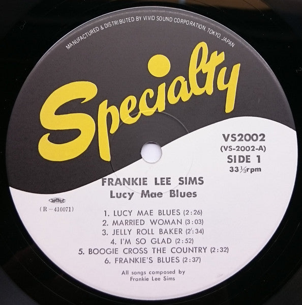 Frankie Lee Sims - Lucy Mae Blues (Vinyl, LP, Album, Reissue) Near Mint (NM or M-) / Good Plus (G+)