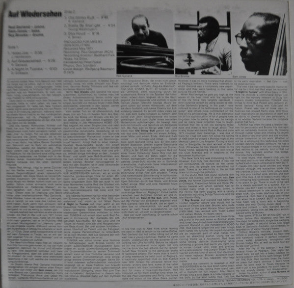 Red Garland - Auf Wiedersehen (Vinyl, LP, Album, Reissue) Very Good Plus (VG+) / Very Good Plus (VG+)