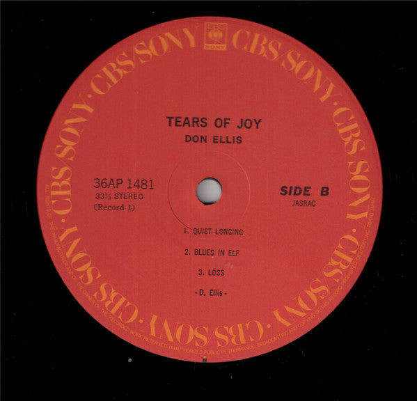 Don Ellis - Tears Of Joy (2xVinyl, LP, Album, Reissue, Stereo) Very Good (VG) / Good Plus (G+)