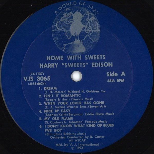 Harry Edison - Home With Sweets (Vinyl, LP, Reissue) Very Good (VG) / Good Plus (G+)