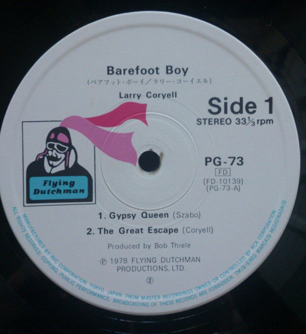 Larry Coryell - Barefoot Boy (Vinyl, LP, Album, Limited Edition, Reissue) Near Mint (NM or M-) / Very Good Plus (VG+)