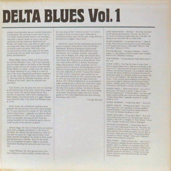Various - Mississippi Delta Blues Vol. 1 (Vinyl, LP, Album, Stereo) Very Good (VG) / Very Good (VG)