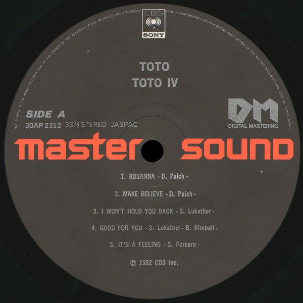 Toto - Toto IV (Vinyl, LP, Album, Stereo)