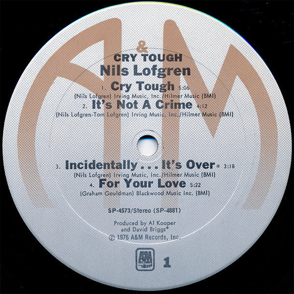 Nils Lofgren - Cry Tough (Vinyl, LP, Album, Stereo) Very Good (VG) / Very Good (VG)