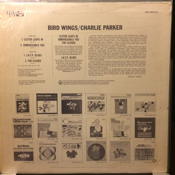 Charlie Parker - Bird Wings (Vinyl, LP, Compilation) Very Good (VG) / Good Plus (G+)