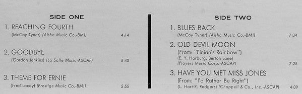McCoy Tyner Trio - Reaching Fourth (Vinyl, LP, Album, Reissue, Stereo) Good Plus (G+) / Very Good (VG)