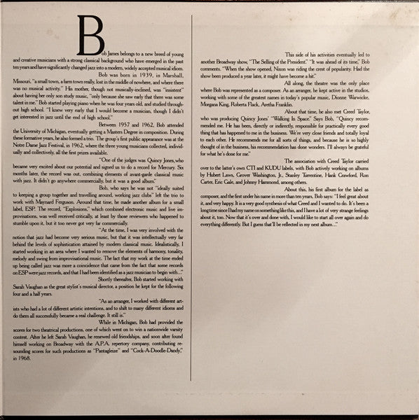 Bob James - One (Vinyl, LP, Album, Stereo)