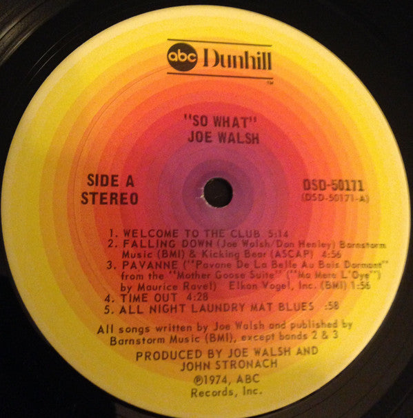 Joe Walsh - So What (Vinyl, LP, Album, Stereo)