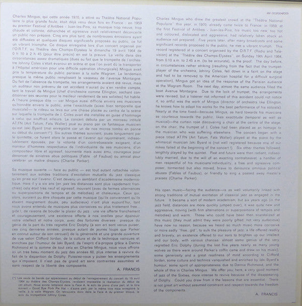 Charles Mingus - Memorial Charles Mingus - The Great Concert Paris ...