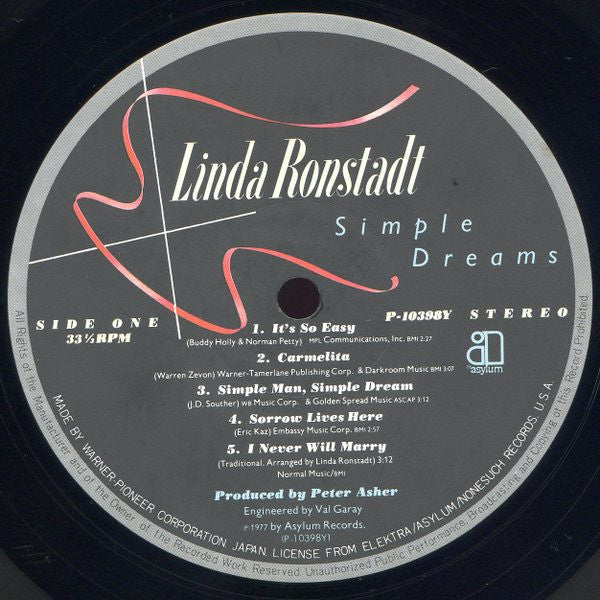Linda Ronstadt - Simple Dreams (Vinyl, LP, Album)