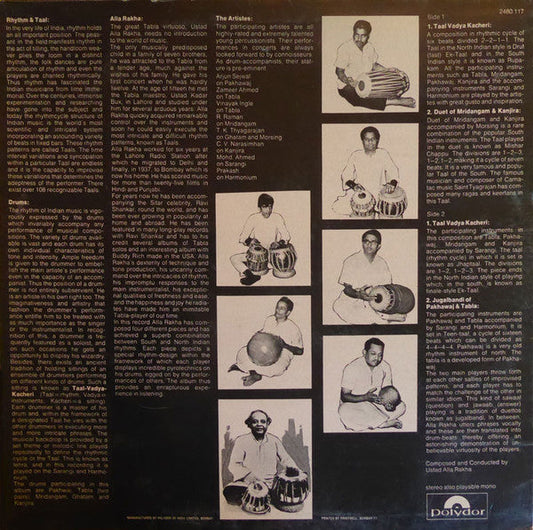 Alla Rakha - Indian Drums (Vinyl, LP, Stereo) Very Good Plus (VG+) / Good Plus (G+)
