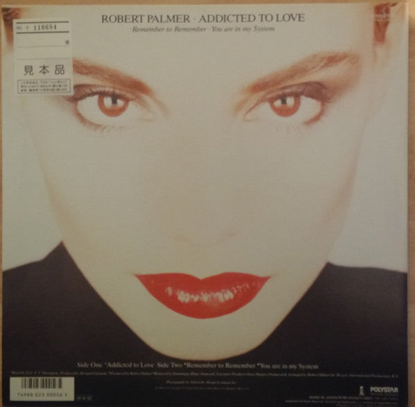 Robert Palmer - Addicted To Love (Vinyl, 12", 45 RPM, Promo) Very Good Plus (VG+) / Very Good Plus (VG+)