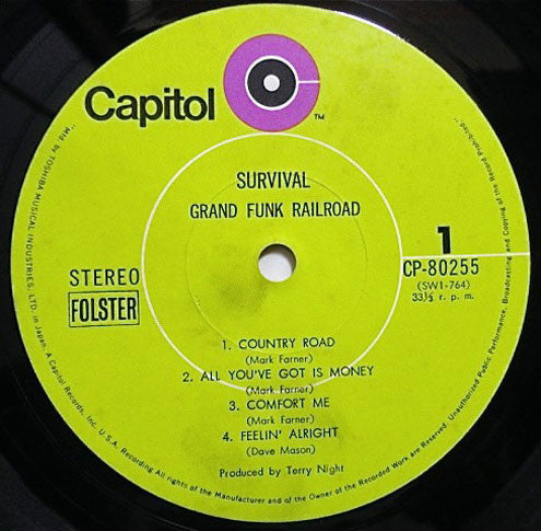 Grand Funk Railroad - Survival (Vinyl, LP, Album, Stereo)