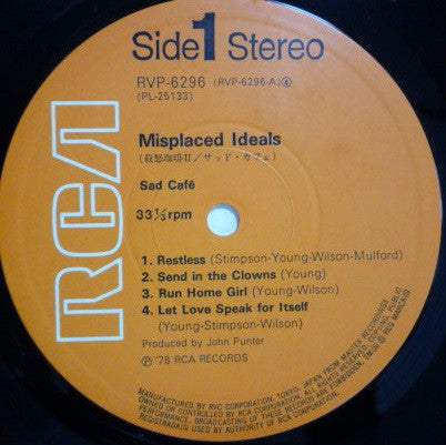 Sad Café - Misplaced Ideals (Vinyl, LP, Album) Very Good (VG) / Very Good (VG)