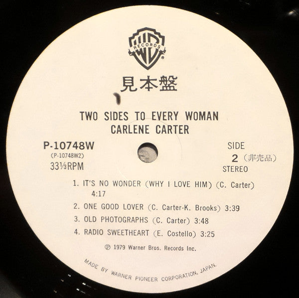 Carlene Carter - Two Sides To Every Woman (Vinyl, LP, Album, Promo) Very Good Plus (VG+) / Very Good Plus (VG+)