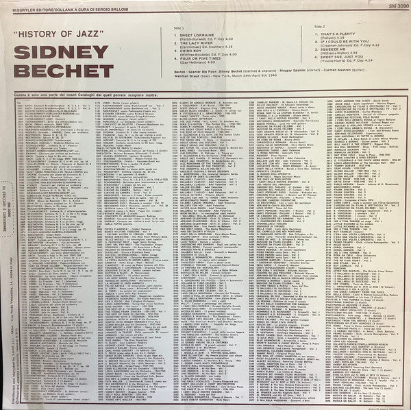 Sidney Bechet - La Storia Del Jazz (History Of Jazz) (Vinyl, LP) Very Good Plus (VG+) / Very Good Plus (VG+)
