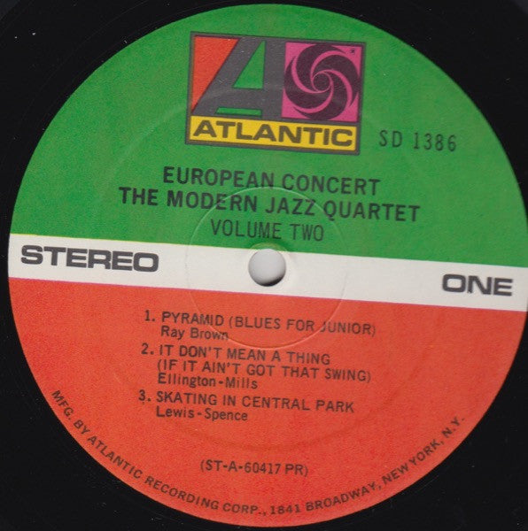 The Modern Jazz Quartet - European Concert Volume Two (Vinyl, LP, Album, Reissue) Very Good Plus (VG+) / Very Good Plus (VG+)