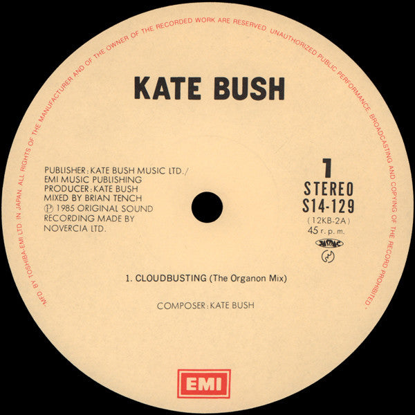 Kate Bush - Cloudbusting (Vinyl, 12", Single) Near Mint (NM or M-) / Very Good Plus (VG+)