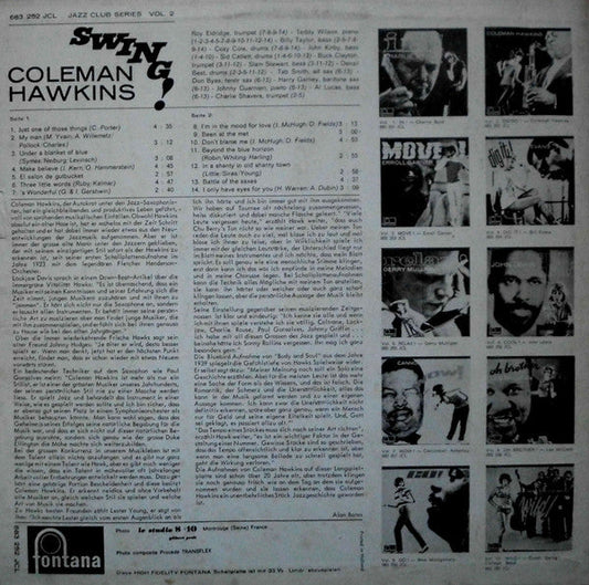 Coleman Hawkins - Swing! (Vinyl, LP, Compilation) Very Good (VG) / Very Good (VG)