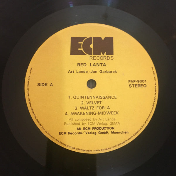 Art Lande - Red Lanta (Vinyl, LP, Album) Very Good Plus (VG+) / Good Plus (G+)