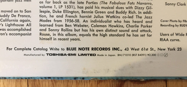 Sonny Clark - Leapin' And Lopin' (Vinyl, LP, Album, Reissue, Stereo) Near Mint (NM or M-) / Very Good Plus (VG+)