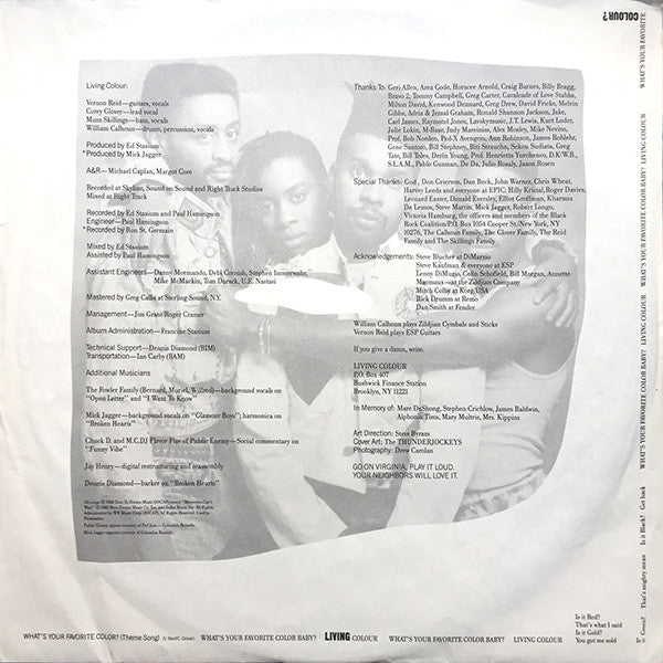 Living Colour - Vivid (Vinyl, LP, Album, Stereo) Near Mint (NM or M-) / Near Mint (NM or M-)
