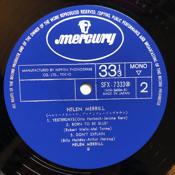 Helen Merrill - Helen Merrill (Vinyl, LP, Album, Reissue, Mono) Very Good Plus (VG+) / Very Good Plus (VG+)