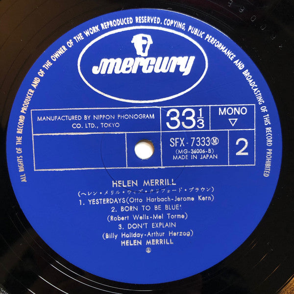 Helen Merrill - Helen Merrill (Vinyl, LP, Album, Reissue, Mono)