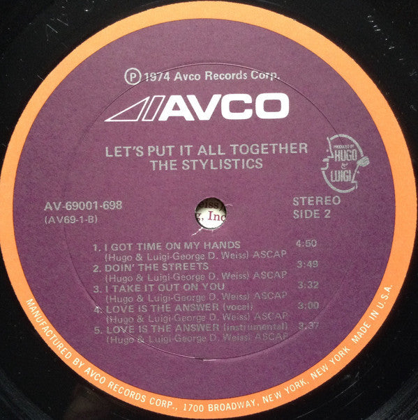 The Stylistics - Let's Put It All Together (Vinyl, LP, Album) Very Good (VG) / Very Good (VG)